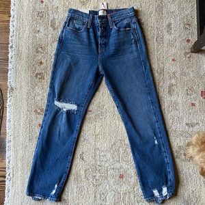 Alice & Olivia LA High-Rise Girlfriend Slim Jeans